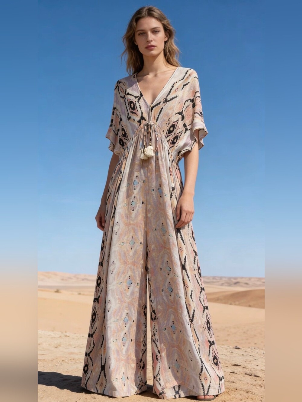 LAST QUEEN BOHO JUMPSUIT FRANCE NWT Sz: S/M, 8/10